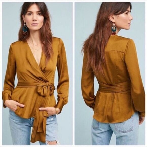 Anthropologie Wrap Blouse size 00 - Picture 1 of 7